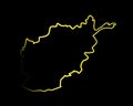 Afghanistan map with neon effect.