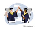 Virtual online graduation celebration concept Royalty Free Stock Photo