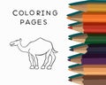 A camel coloring page. Royalty Free Stock Photo
