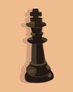 Vector isolated illustration of chess piece king Royalty Free Stock Photo