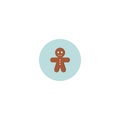Vector isolated illustration. Christmas gingerbread man icon Royalty Free Stock Photo