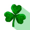 Vector isolated illustration of crystal emerald Shamrock. Royalty Free Stock Photo