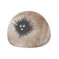 Vector isolated illustration with cute urchin on rock in cartoon childisch style. Kind, funny, smiling animals for Royalty Free Stock Photo