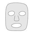Vector isolated illustration doodle cosmetic collagen face mask
