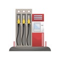Vector isolated illustration of a gas station with ATM Royalty Free Stock Photo