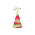 Vector isolated illustration. Holiday icon. Isometric illustration. Birthday party hat with stripes. Royalty Free Stock Photo