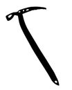 Vector isolated illustration of an ice axe silhouette for mountaineering Royalty Free Stock Photo