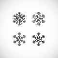 Vector isolated illustration. Icons set of snowflakes Royalty Free Stock Photo
