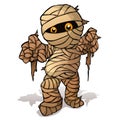 Vector isolated illustration of a merry mummy for Halloween Royalty Free Stock Photo