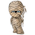 Vector isolated illustration of a merry mummy for Halloween Royalty Free Stock Photo