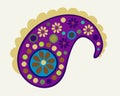 Vector isolated illustration of paisley. Estern decorative element.