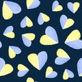 A pattern with hearts in Ukrainian colors.