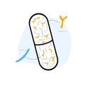 Vector isolated illustration of probiotics pill