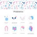 Vector isolated illustration of probiotics