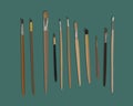 Vector isolated illustration of a set of paint brushes Royalty Free Stock Photo