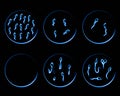 Vector isolated illustration of sperm pathologies. Royalty Free Stock Photo