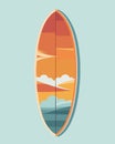 Vector isolated illustration of a surfboard.
