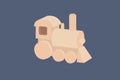 Vector Isolated Illustration of a Wood Toy Train Royalty Free Stock Photo