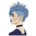 Girl with blue mohawk