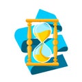 Vector isolated image with hourglass vintage clock Royalty Free Stock Photo