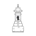 Vector isolated image of male obelisk gravestone