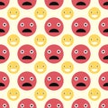 A pattern of emoticons on a yellow background for use in packaging design