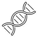 Vector isolated line dna icon. Symbol of molecule structure, chromosome. Royalty Free Stock Photo