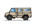 Vector isolated military heavy truck on white background Royalty Free Stock Photo