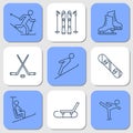 Nine Icons - winter sport activities Royalty Free Stock Photo