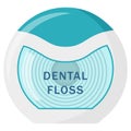 Vector isolated object illustration oral dental care dental floss Royalty Free Stock Photo