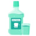Vector isolated object illustration oral dental care mouthwash liquid