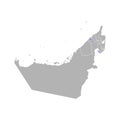 Vector isolated simplified colorful illustration with grey silhouette of United Arab Emirates UAE, Ajman region Royalty Free Stock Photo