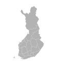 Vector isolated simplified map of Finland regions. Borders of administrative divisions.