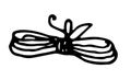 Vector isolated skein of thread tied with a bow in the middle hand-drawn in a doodle style, long thick rope tied with a Royalty Free Stock Photo