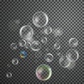 Vector Isolated Soap Water bubbles collection Royalty Free Stock Photo