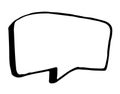 Vector isolated speech bubble element, hand-drawn in the style of a comic book with an isolated black outline on a white Royalty Free Stock Photo