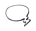 Vector isolated speech bubble element, hand-drawn in the style of a comic book with an isolated black outline on a white Royalty Free Stock Photo