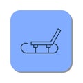 Linear sledge icon for winter skiing in the snow