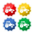 Vector isolated tractor icons