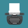 Vector. Isolated vintage typewriter. Retro equipment. Flat style Royalty Free Stock Photo