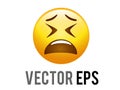 Yellow frustration, sadness, amusement, affection face icon Royalty Free Stock Photo