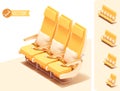 Vector isometric airplane seats set