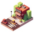 Vector isometric antique shop