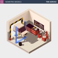 Vector Isometric Auto or Car Service Center Illustration. Royalty Free Stock Photo