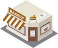 Vector isometric bakery building icon