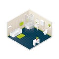 Vector isometric bathroom icon Royalty Free Stock Photo