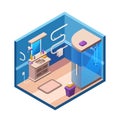 Vector isometric modern bathroom interior Royalty Free Stock Photo