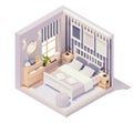 Vector isometric bedroom interior