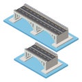 Vector isometric bridge icon. Royalty Free Stock Photo