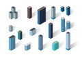 Vector isometric buildings set. Royalty Free Stock Photo